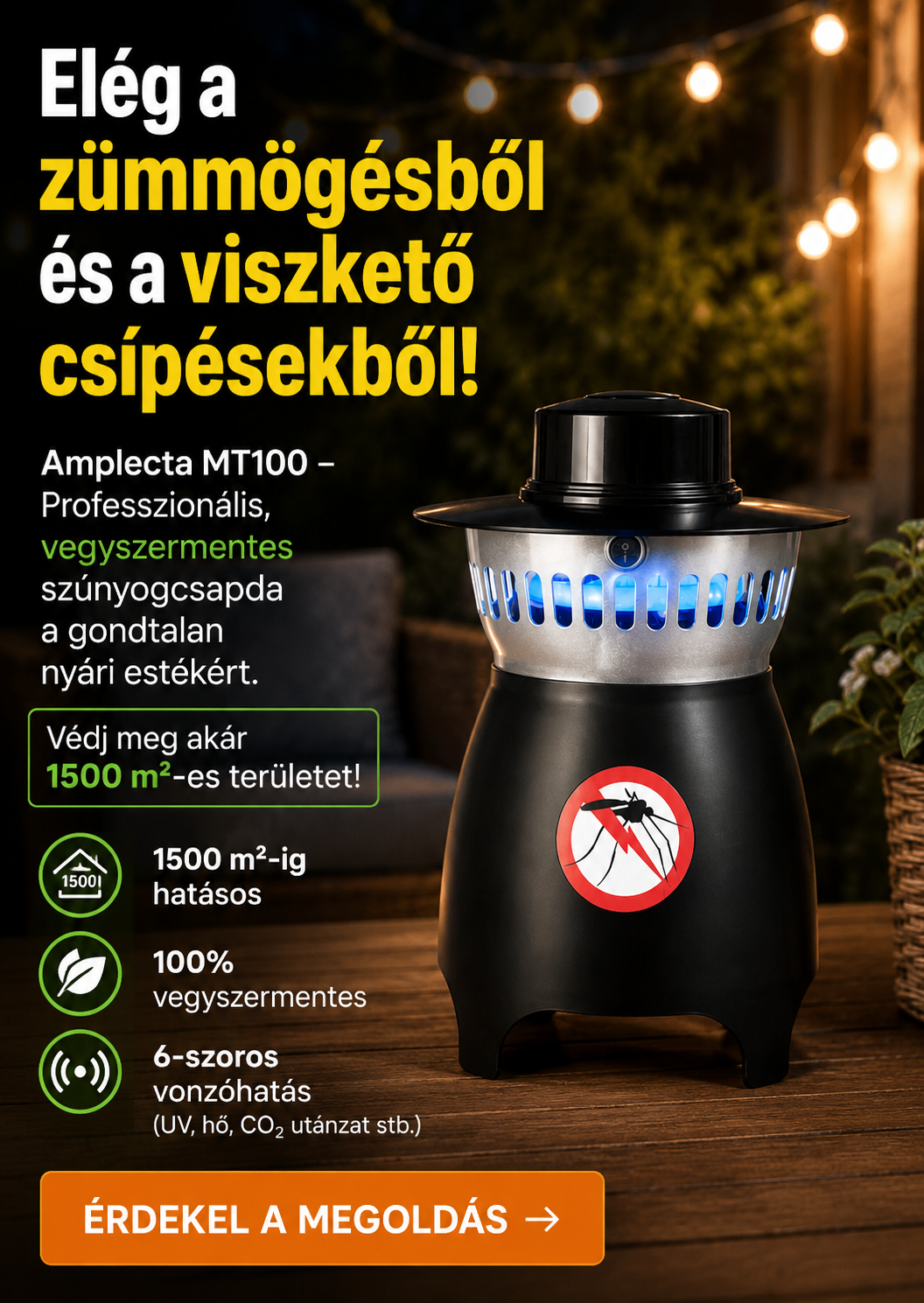 Amplecta MT100 professzionális szúnyogcsapda