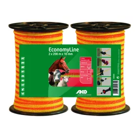   AKO Economyline villanypásztor szalag  - 10mm - 2x200m - 60kg - 11 Ω/m