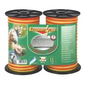 AKO Economyline villanypásztor szalag  - 10mm - 2x200m - 60kg - 11 Ω/m
