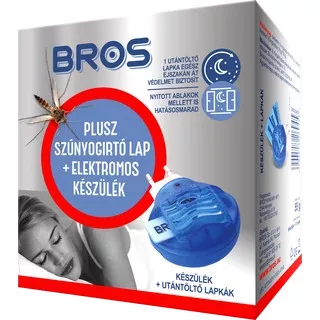 BROS Elektromos Szúnyogriasztó készülék +10 utántöltő lapka