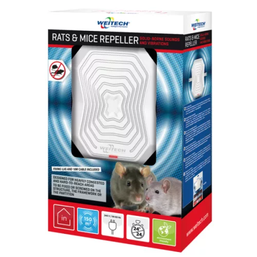 Weitech Vibrációs/rezgő patkány és egérriasztó - tetőtérre 150m2 (WK0400)